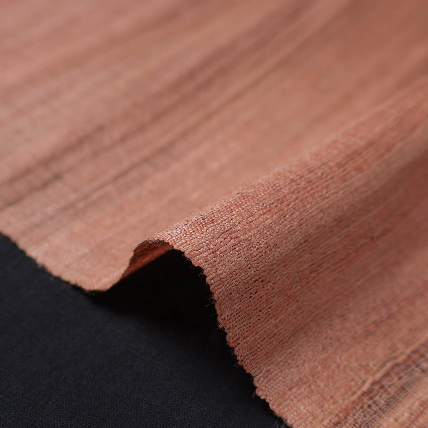 Buy Peach Bhagalpuri Handwoven Pure Desi Tussar Silk Fabric