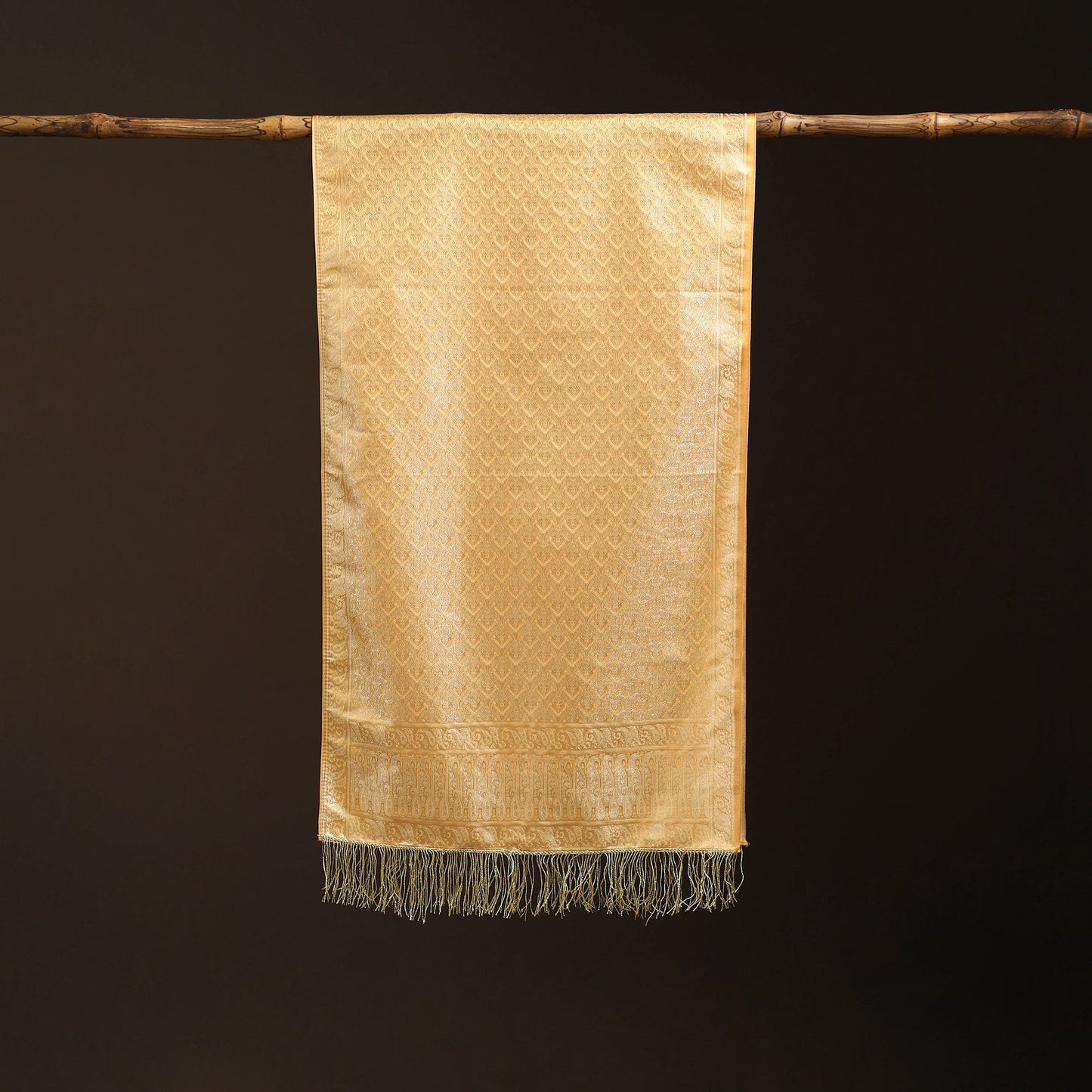 Brocade handloom semi silk banarasi stole 11 - handcrafted