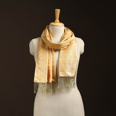 Brocade handloom semi silk banarasi stole 11 - handcrafted