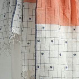 Peach -burdwan jamdani buti handloom pure cotton dupatta 23