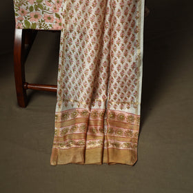 Chanderi silk hand block sanganeri print 3pc unstitched