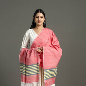  Peach Chendamangalam Kuriappilly Cotton Handloom Dupatta
