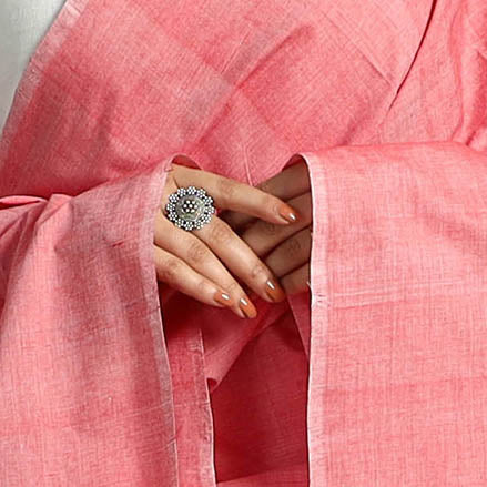  Peach Chendamangalam Kuriappilly Cotton Handloom Dupatta