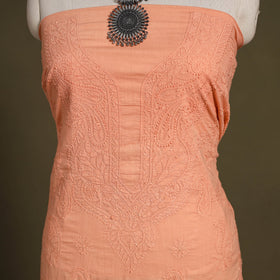 Chikankari Hand Embroidery Mul Cotton Kurta Material
