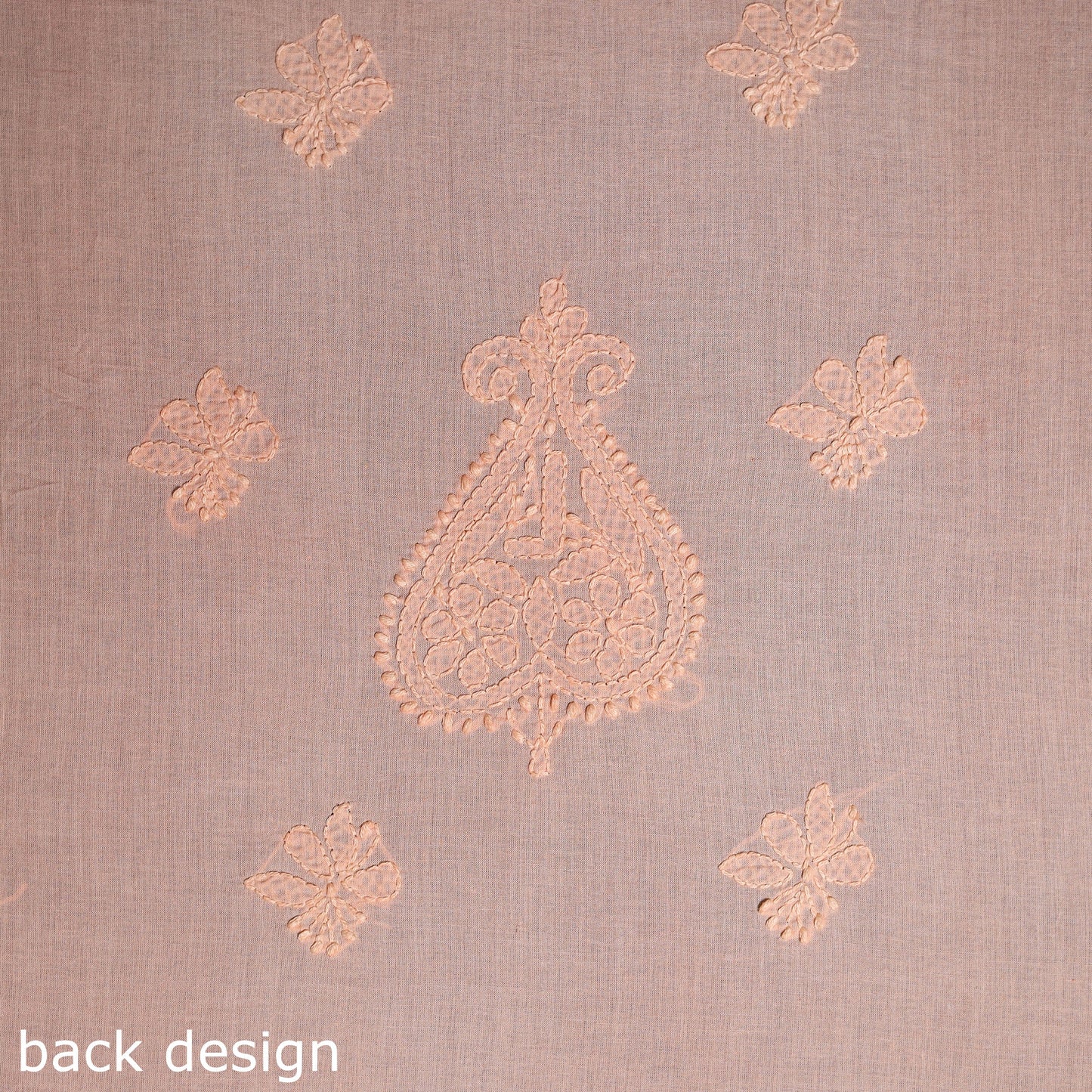 Peach - chikankari hand embroidery mul cotton unstitched