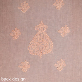 Peach - chikankari hand embroidery mul cotton unstitched