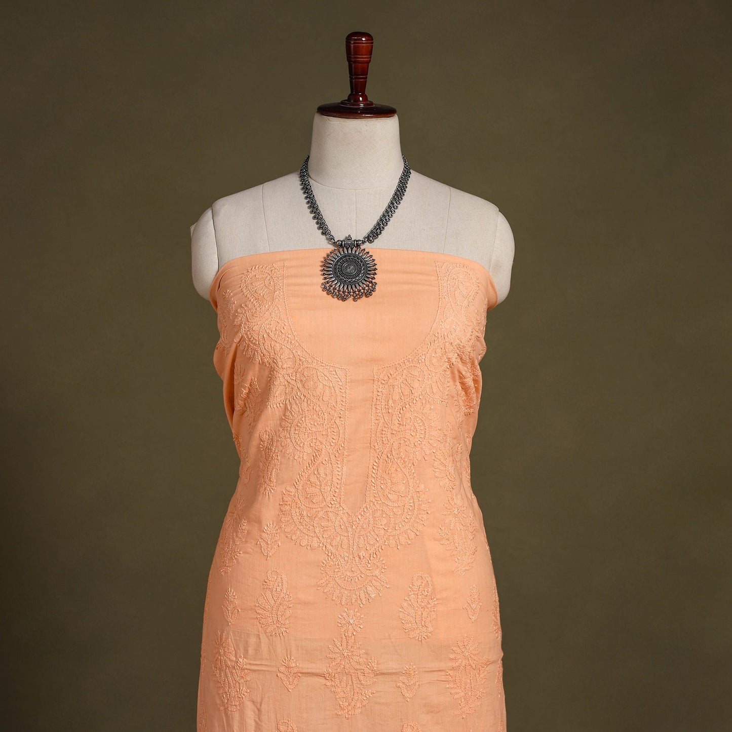 Buy Chikankari Hand Embroidery Mul Cotton Kurta Material 