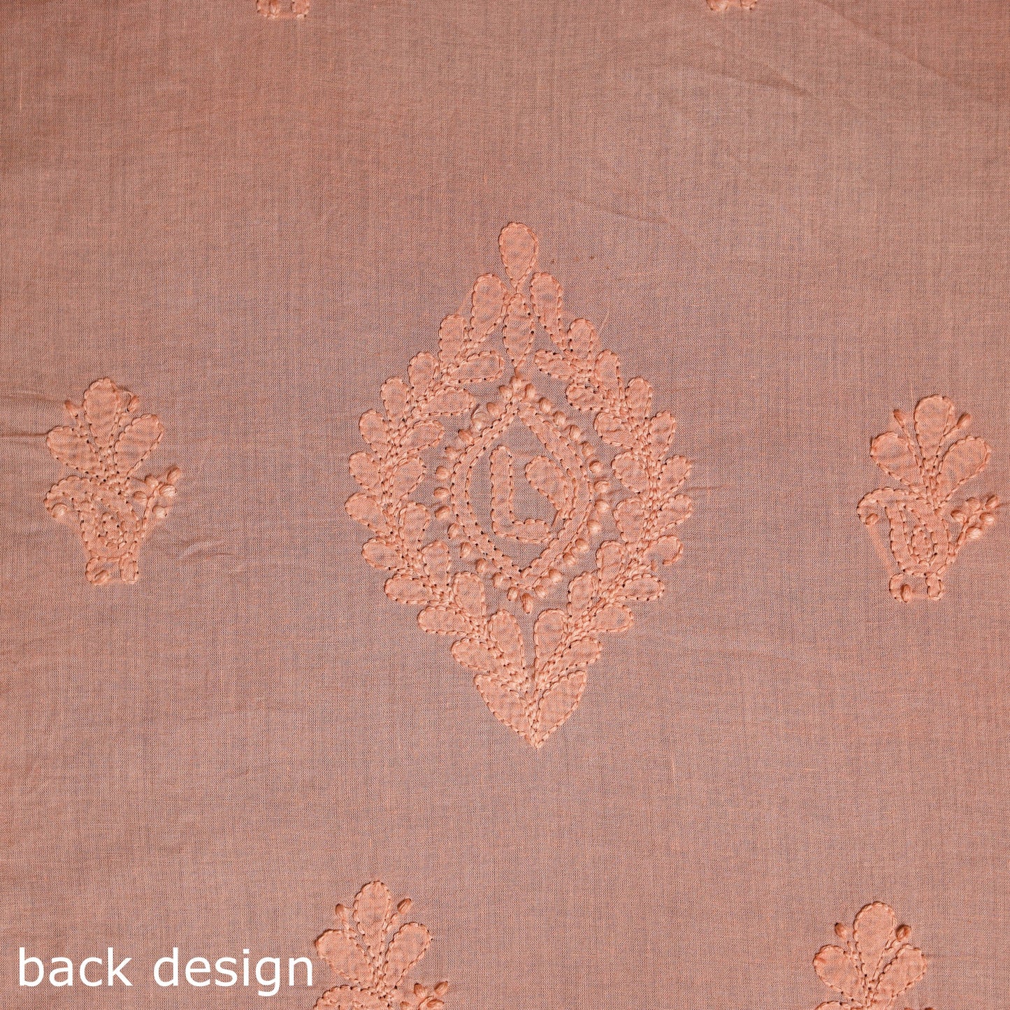 Peach - chikankari hand embroidery mul cotton unstitched