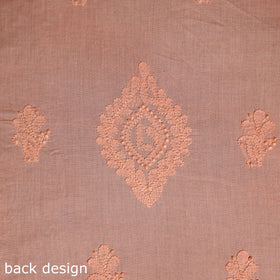 Peach - chikankari hand embroidery mul cotton unstitched