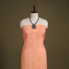 Chikankari Hand Embroidery Mul Cotton Kurta Material