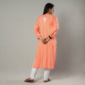 Chikankari Hand Embroidery Soft Cotton Long Kurta for Women