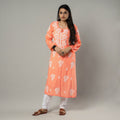 Chikankari Hand Embroidery Soft Cotton Long Kurta for Women