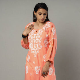 Chikankari Hand Embroidery Soft Cotton Long Kurta for Women
