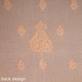 Peach Chikankari Hand Embroidery Mul Cotton Kurta Material