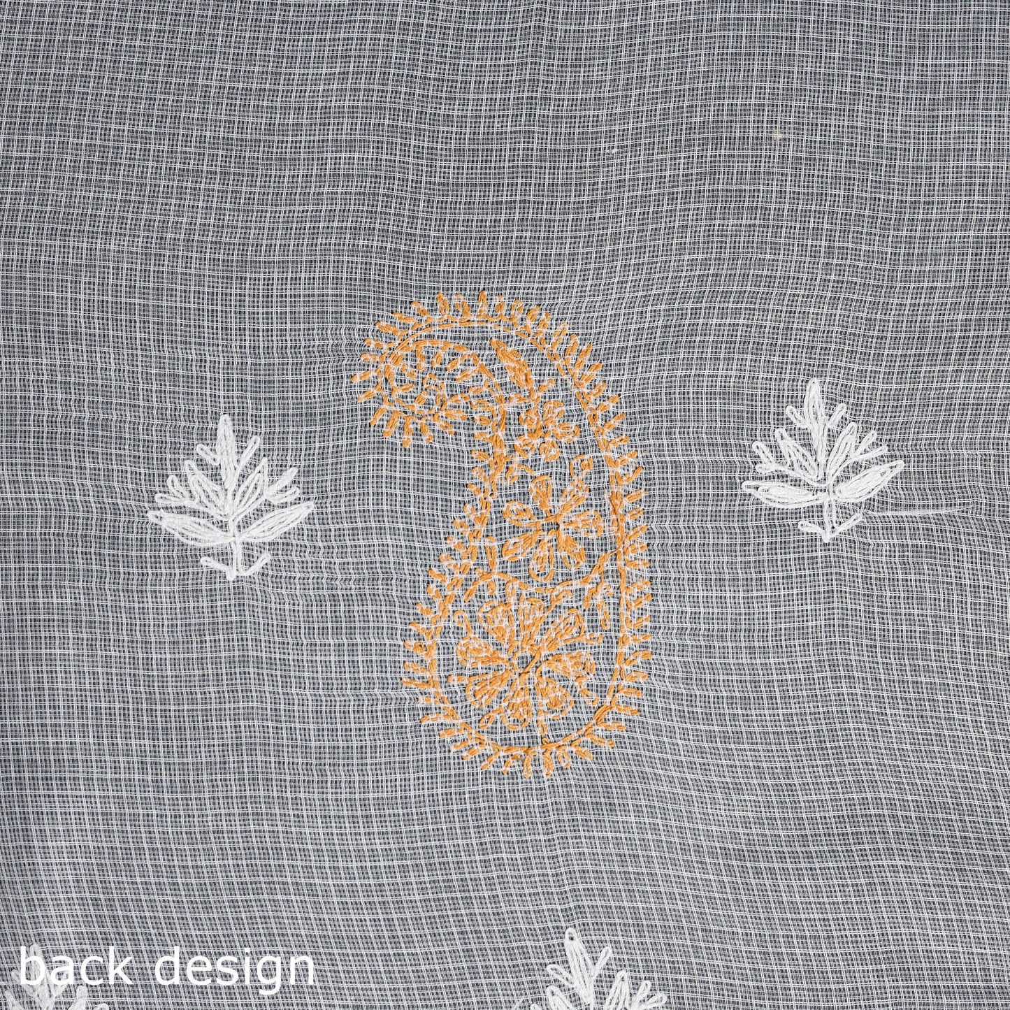 Peach Chikankari Tepchi Hand Embroidery Kota Cotton Kurta Material