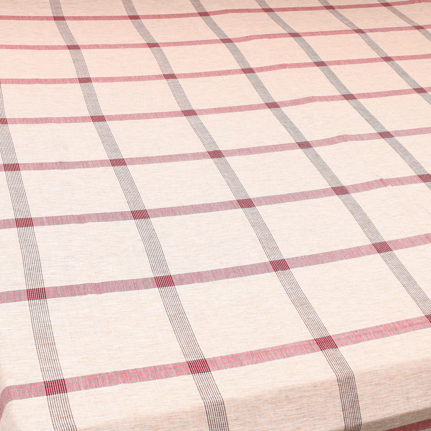 Peach - cotton double handloom bed cover (98 x 90 in) 04