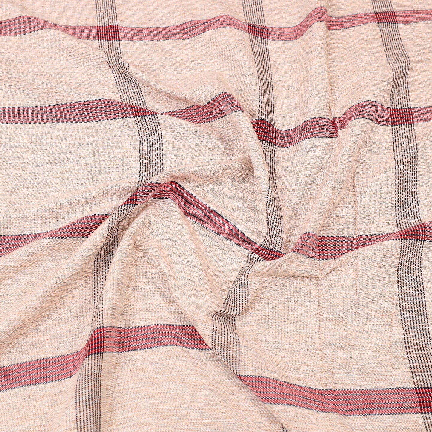 Peach - cotton double handloom bed cover (98 x 90 in) 04