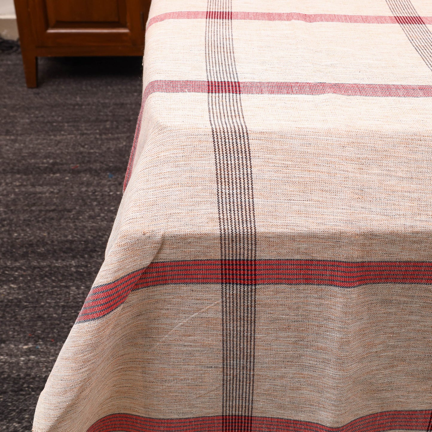 Peach - cotton double handloom bed cover (98 x 90 in) 04