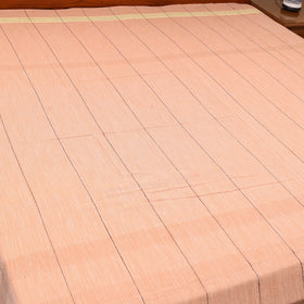 Peach - cotton double handloom bed cover (98 x 90 in) 51