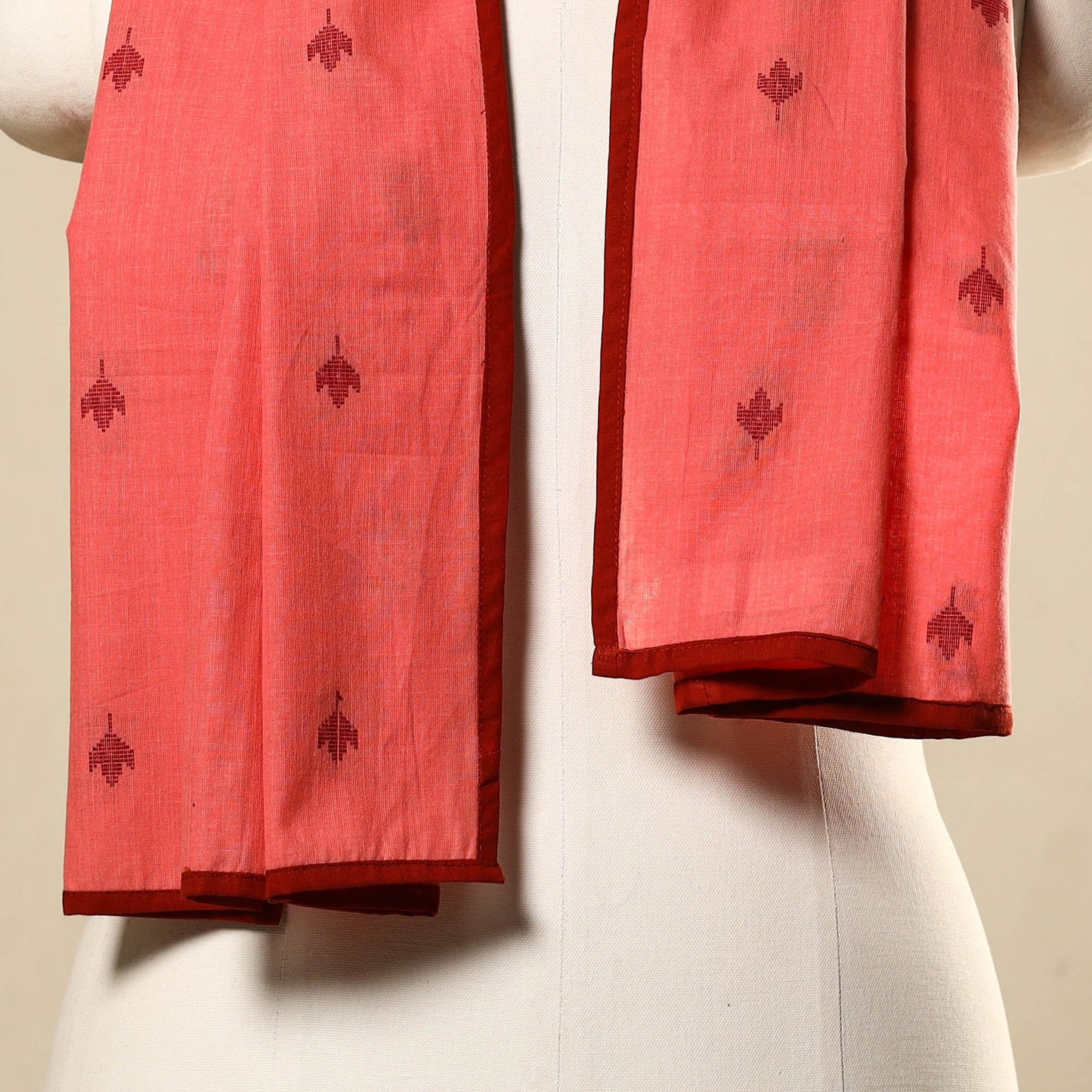  Peach Cotton Jacquard Stole