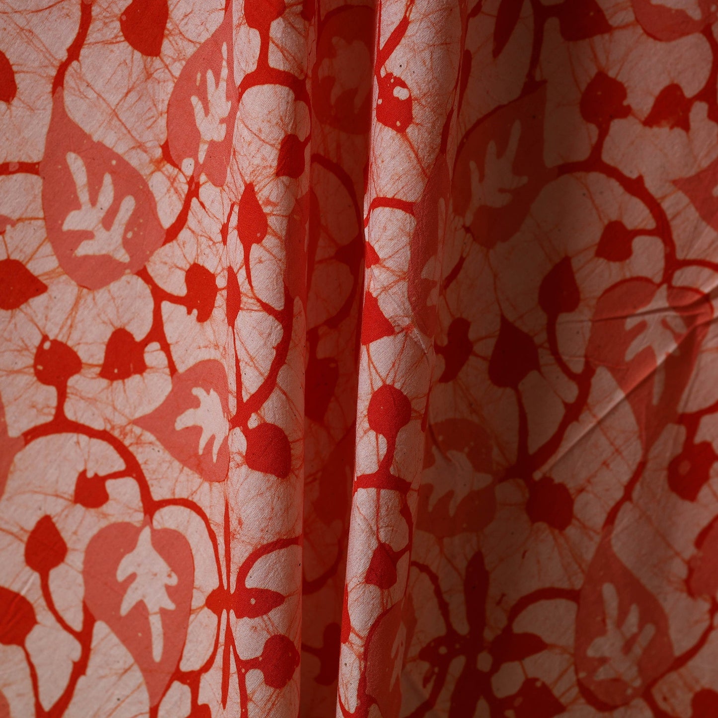 Peach - cotton kutch batik fabric 26 - handcrafted
