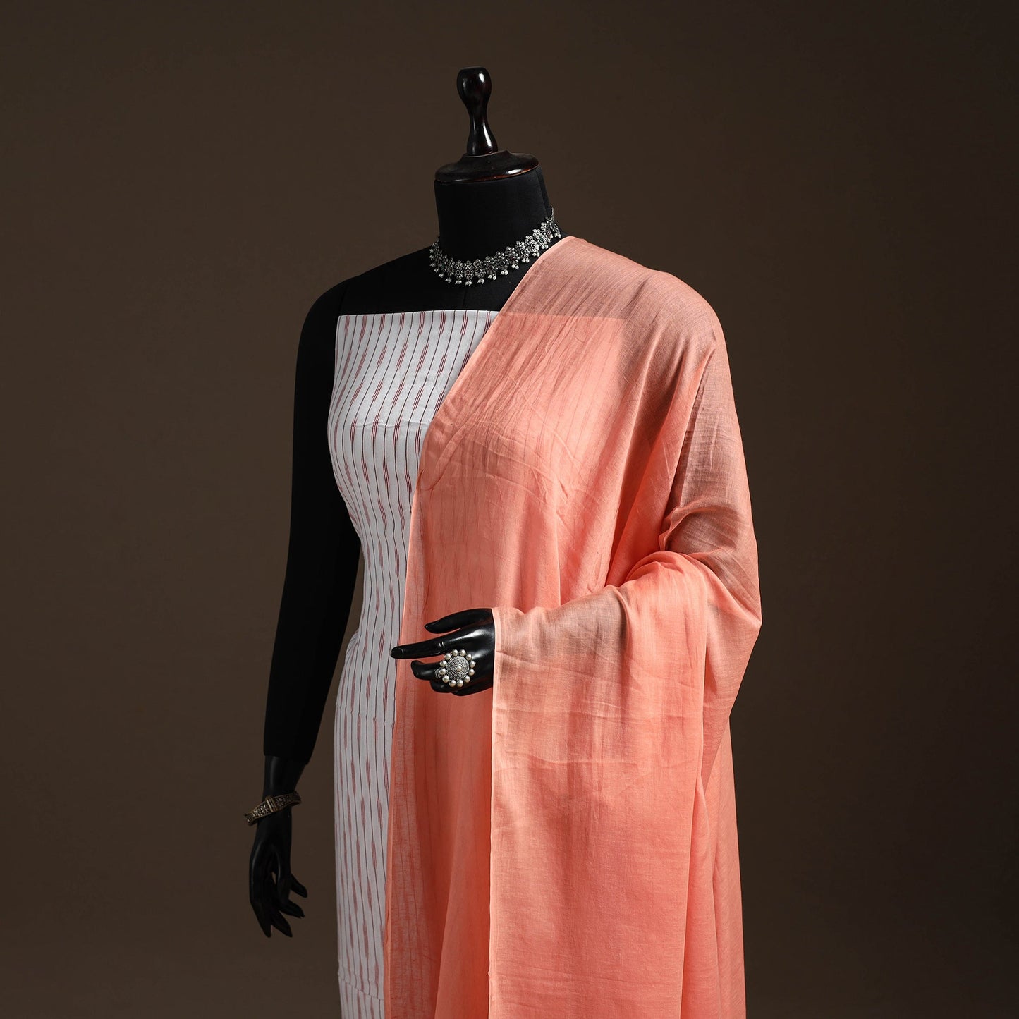 Cotton plain dupatta 11 - handcrafted