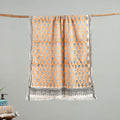 Peach - cotton sanganeri towel 17 - handcrafted
