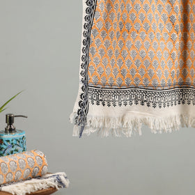 Peach - cotton sanganeri towel 18 - handcrafted