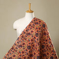 Buy Peach Block Print Cotton Sanganeri Fabric