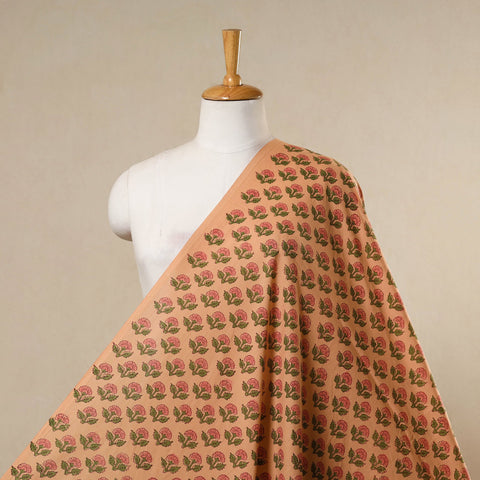 Peach - cotton sanganeri fabric 22 - handcrafted