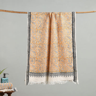 Peach - cotton sanganeri towel 07 - handcrafted
