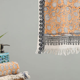 Peach - cotton sanganeri towel 11 - handcrafted