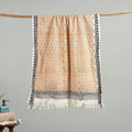 Peach - cotton sanganeri towel 18 - handcrafted