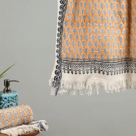 Peach - cotton sanganeri towel 18 - handcrafted
