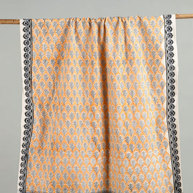Peach - cotton sanganeri towel 18 - handcrafted