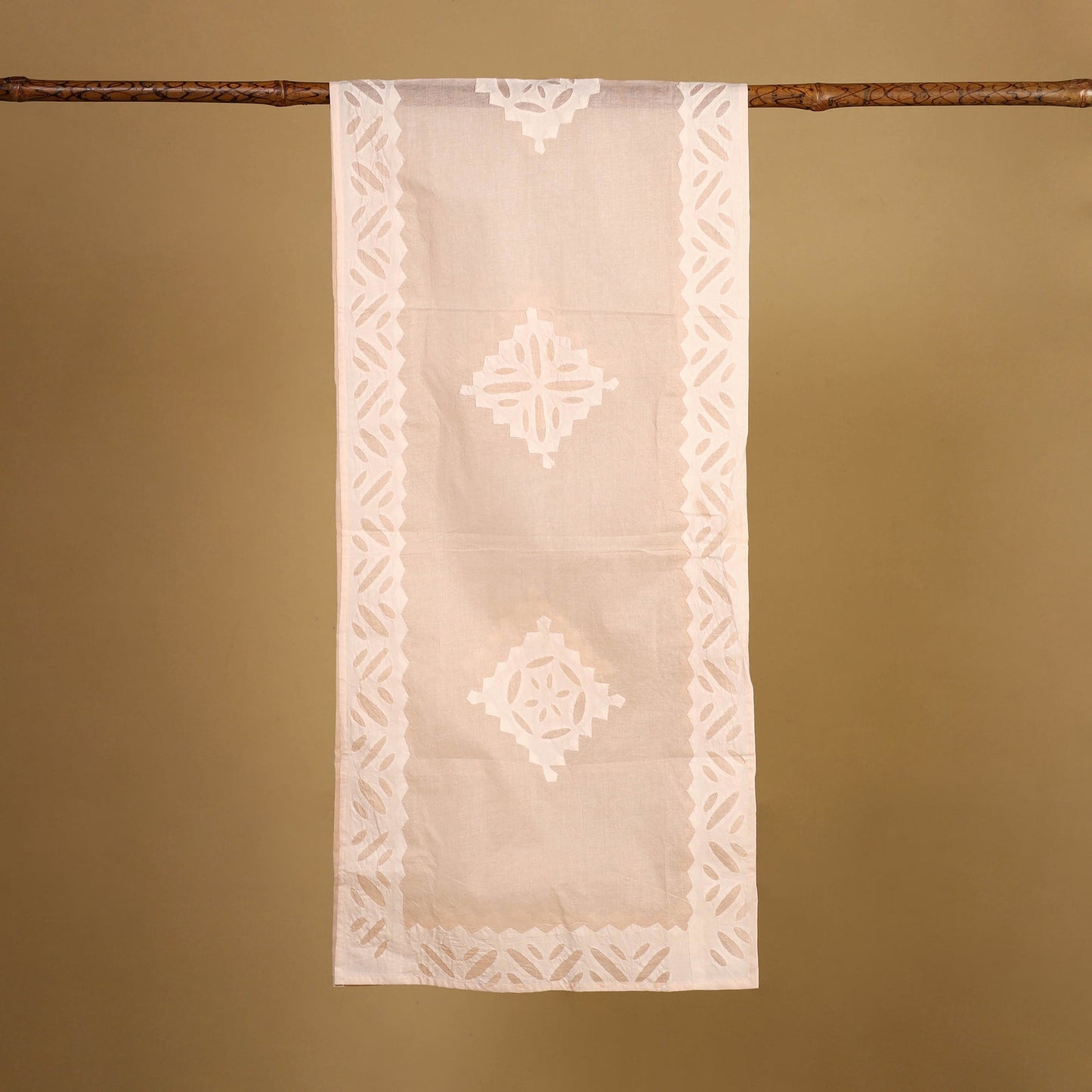 Buy Cut Work Cotton Peach Barmer Applique Stole