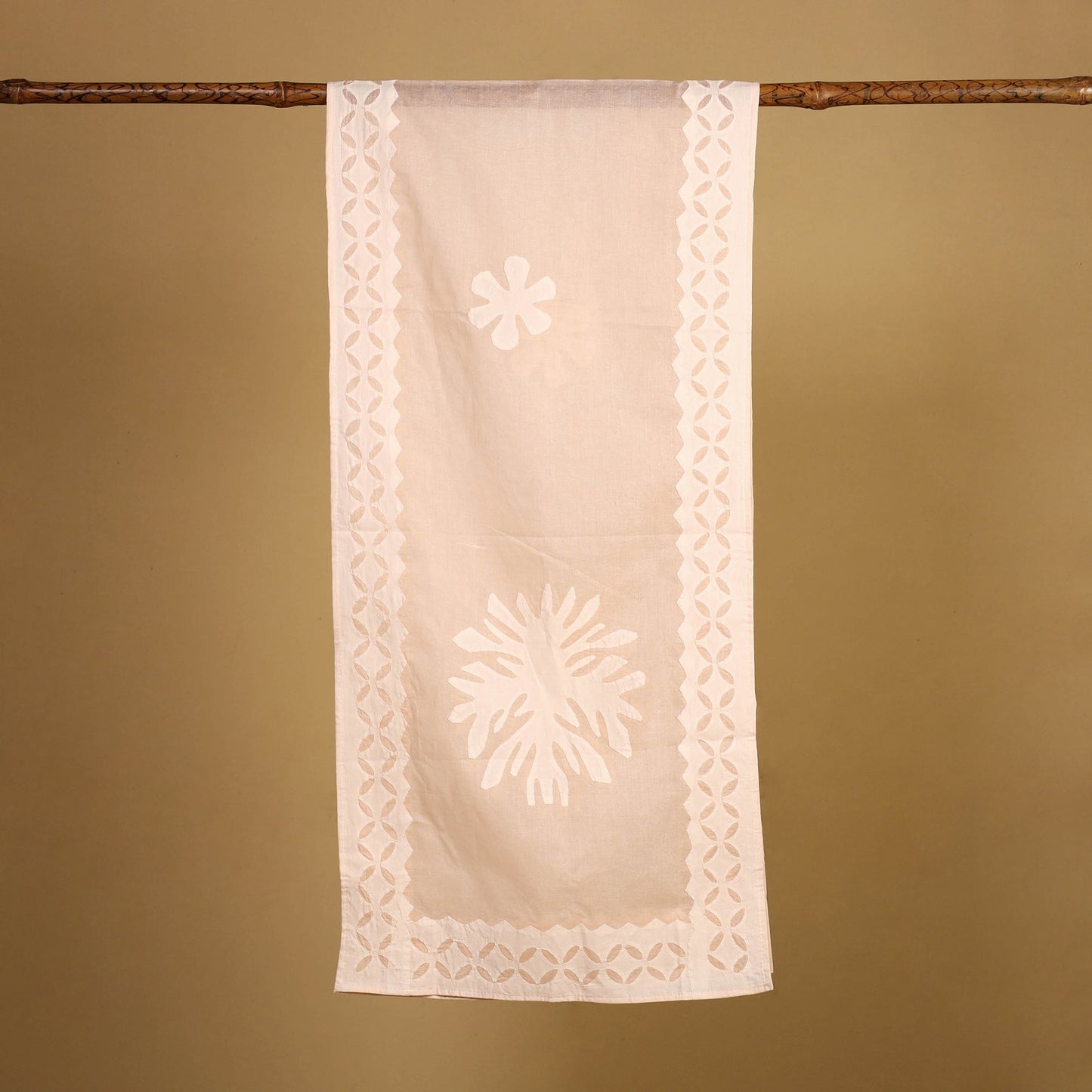 Buy Cut Work Cotton Peach Barmer Applique Stole