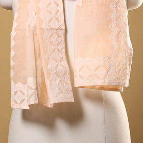 Buy Cut Work Cotton Peach Barmer Applique Stole