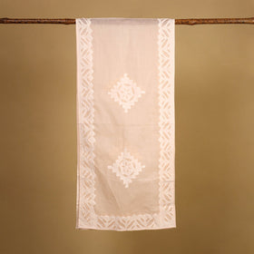 Buy Peach Cut Work Cotton Barmer Applique Stole