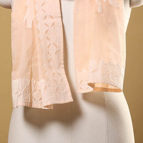 Cut Work Cotton Peach Barmer Applique Stole