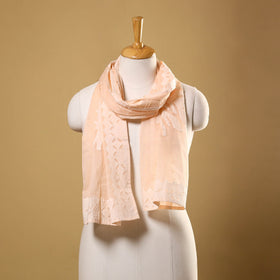 Cut Work Cotton Peach Barmer Applique Stole