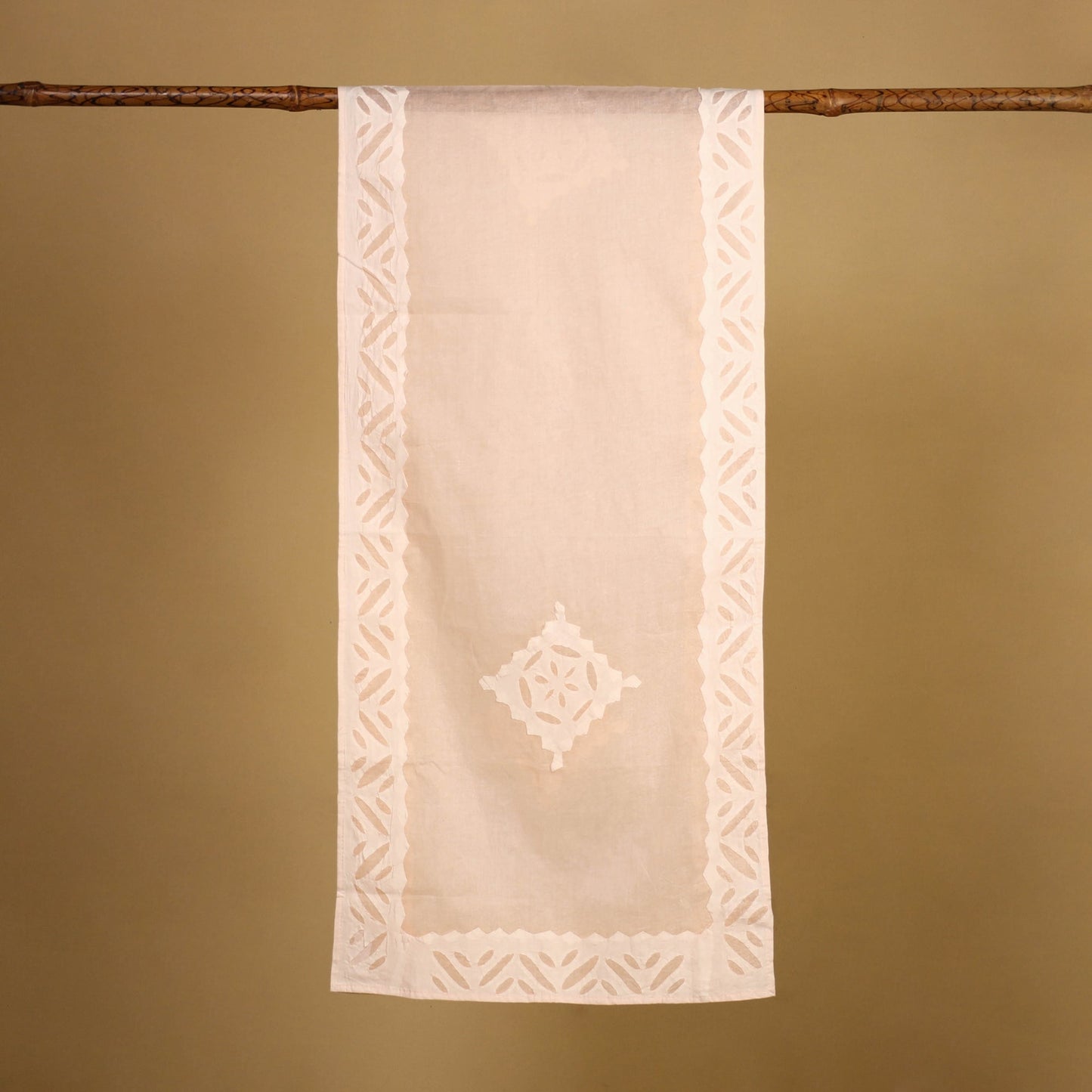  Cut Work Cotton Peach Barmer Applique Stole