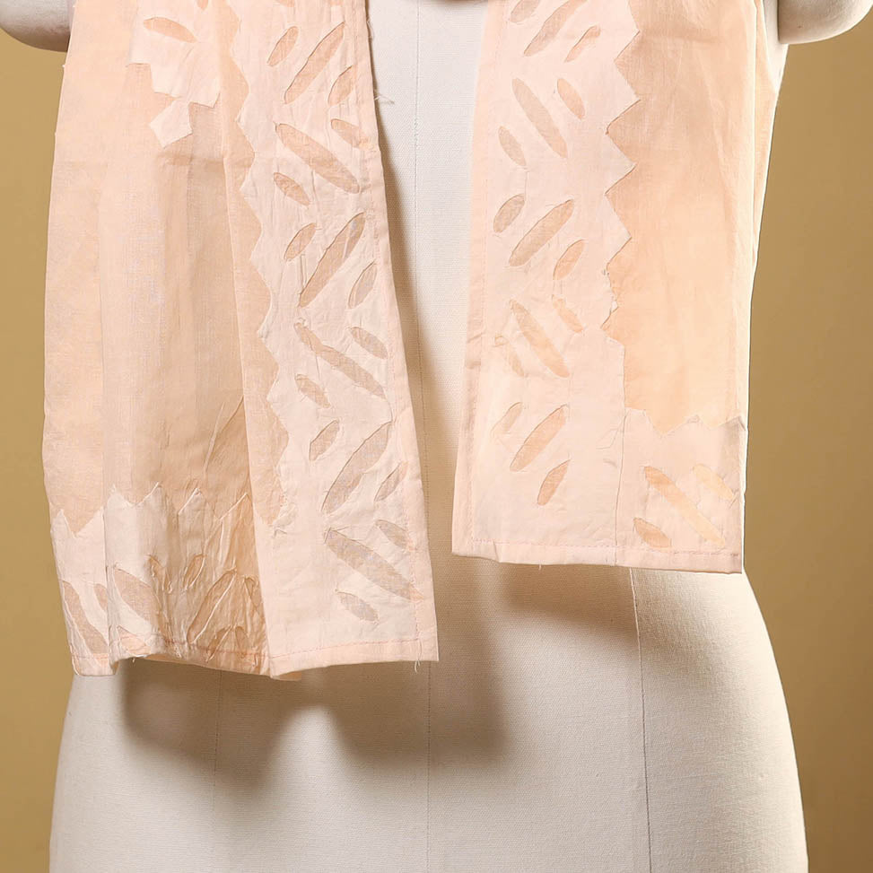  Cut Work Cotton Peach Barmer Applique Stole