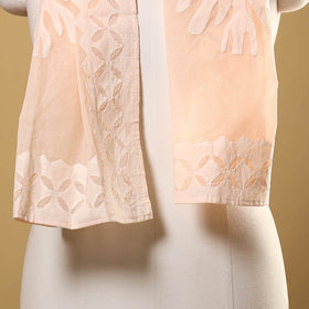 Buy Cut Work Cotton Peach Barmer Applique Stole