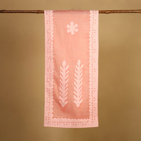 Peach - cut work cotton barmer applique stole 25