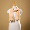 Peach Cut Work Cotton Beige Barmer Applique Stole