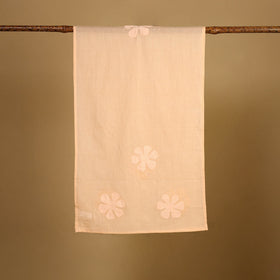 Peach Cut Work Cotton Beige Barmer Applique Stole