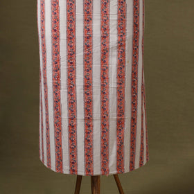 Peach Designer! Block Print Cotton Dress Material with Jewellery Set 