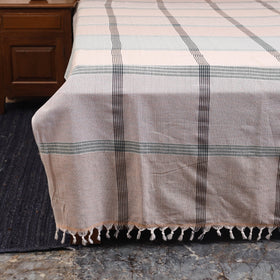 Peach - double handloom cotton bed sheet (108 x 90 in) 34