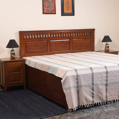 Peach - double handloom cotton bed sheet (108 x 90 in) 34